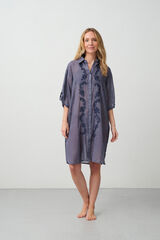 Womensecret Cotton tunic with embroidered detail kék