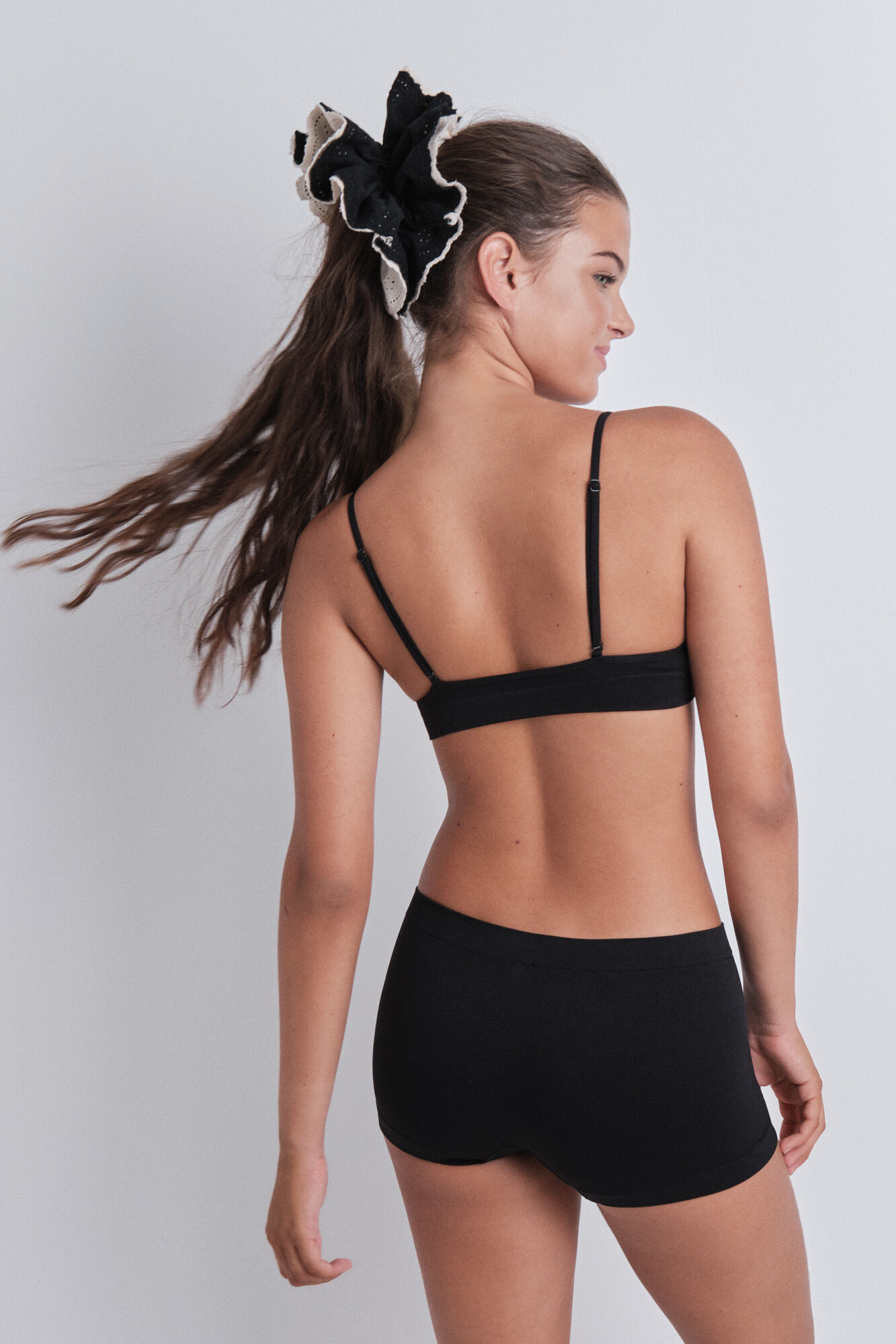 HI&BYE Black seamless boxer panty