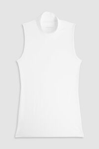 Cotonella Camiseta sin mangas de cuello alto blanca