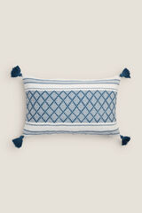 Womensecret Cotton cushion cover with tassels bleu
