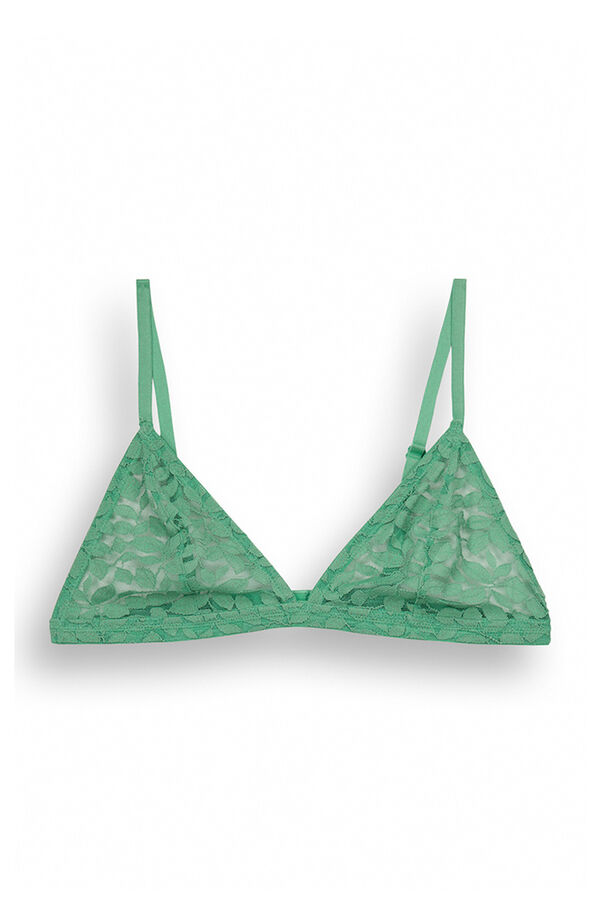 Womensecret NATURAL Green lace triangle bra green