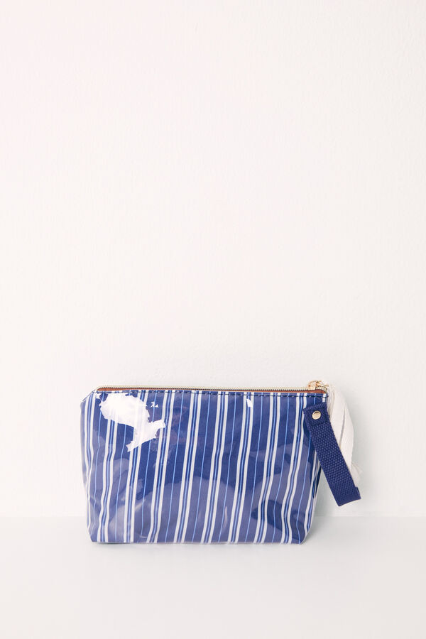 Womensecret Small navy striped toiletry bag blue