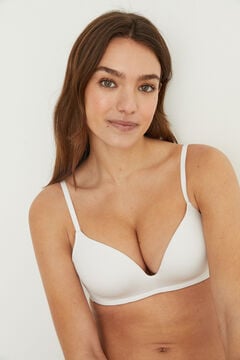 Womensecret UNIQUE Microfibre push-up triangle bra white