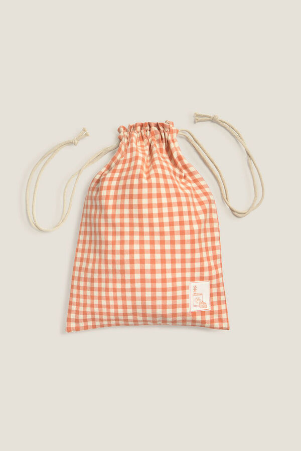 Textura Bolsa de cuadros vichy coral