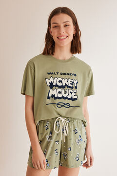 Womensecret 100% cotton Mickey Mouse short pyjamas green