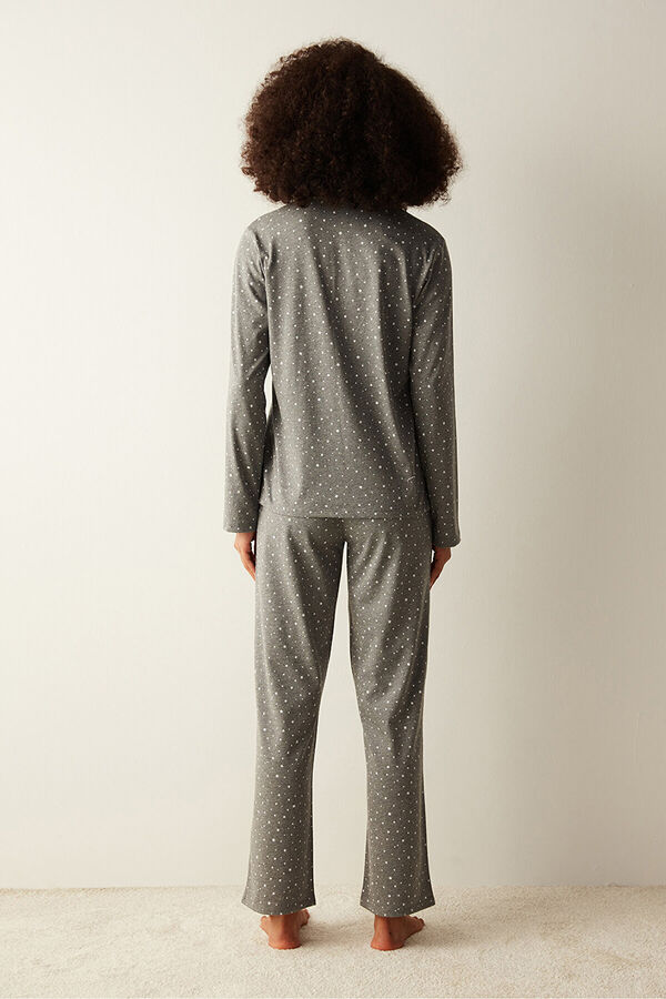 Penti Long grey pyjamas with motif Grau