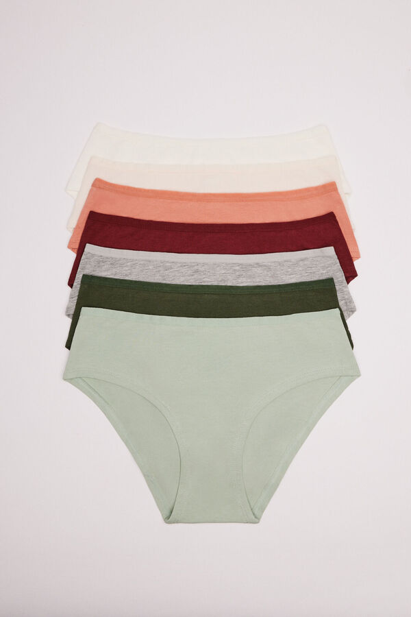 Womensecret 7-pack multicoloured cotton wide-side panties white