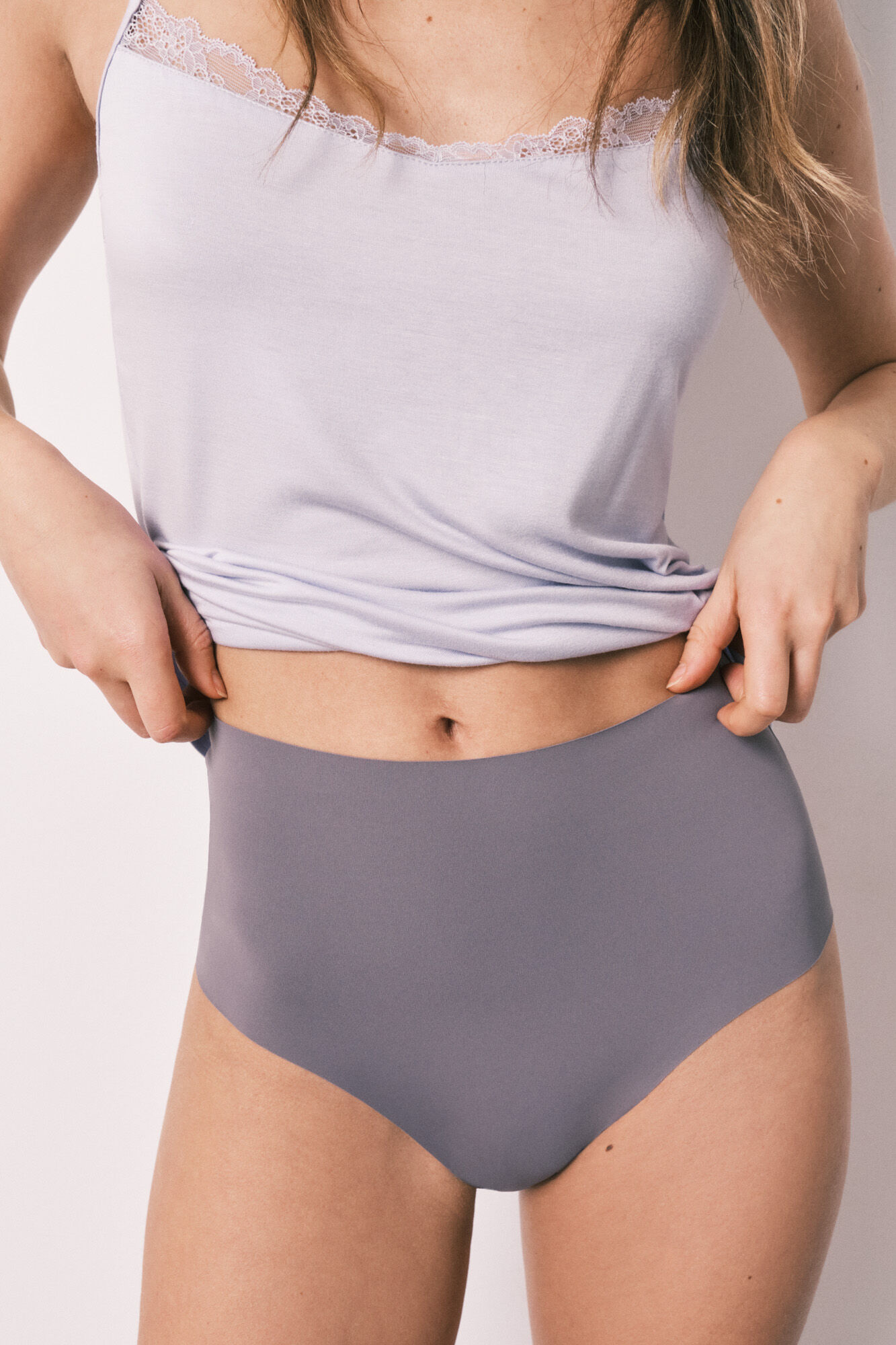 Women'secret Blue high-waisted laser-cut shaping panty