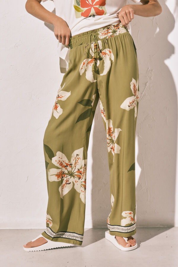 Women'secret Floral print long trousers green