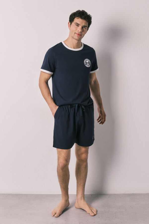 Women'secret 100% cotton men's short pyjamas SNOOPY blue