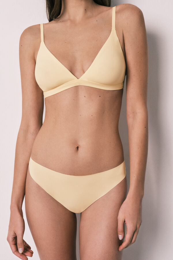 Women'secret Micro string en microfibre jaune imprim&eacute;