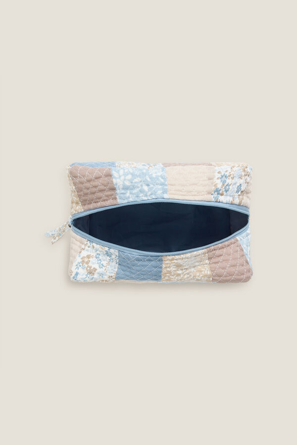 Textura Neceser patchwork flores azul