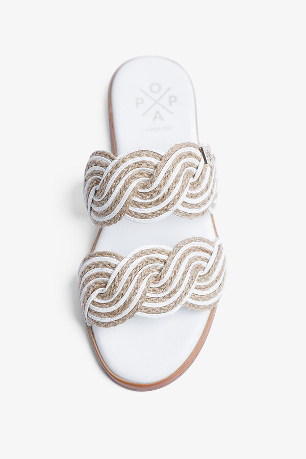 Popa Clicos jute flat sandal white