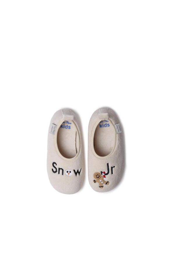 Toni Pons Children's Synthetic Fur Slipper white