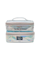 Womensecret Vanity case with 2 cases - Life happens. Make-up helps. gris