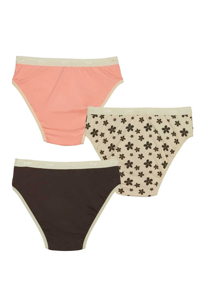 Womensecret Pack of 3 pairs of girls' printed briefs with elasticated waist imprimé