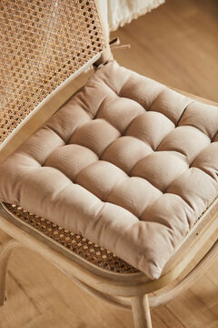 Womensecret Almofada para cadeira quadrada lavável em algodão pedra Gavema cinzento