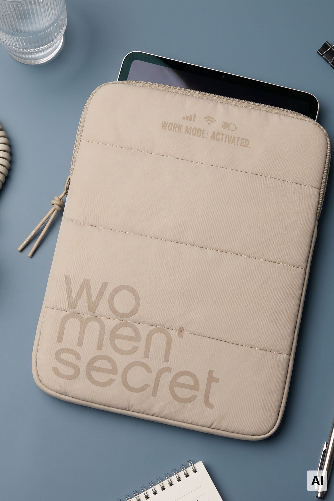 Women'secret Funda tablet acolchada beige