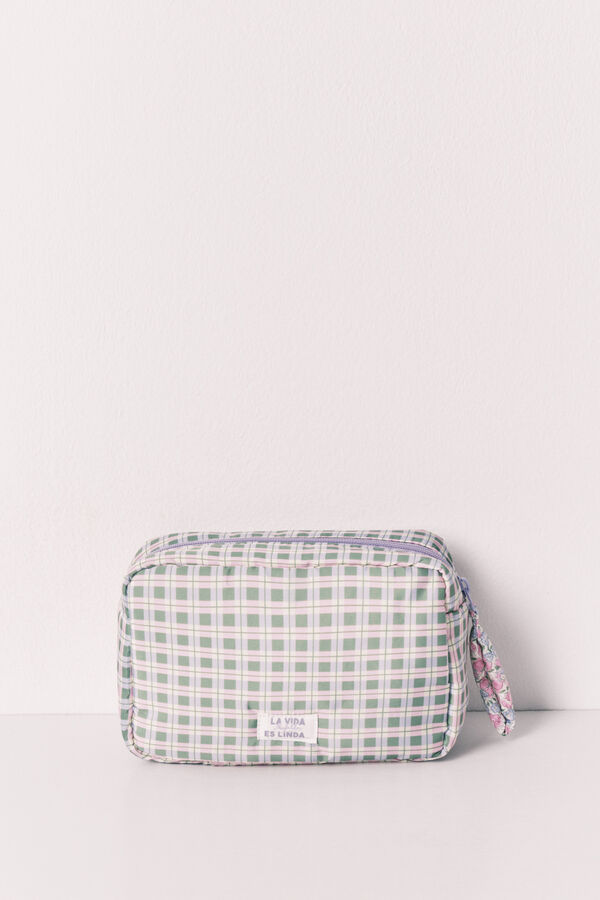 Women'secret Mafalda checked medium vanity case pink