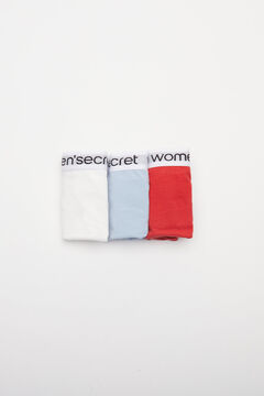 Womensecret 3er-Pack klassische Slips Baumwolle Logo Weiß