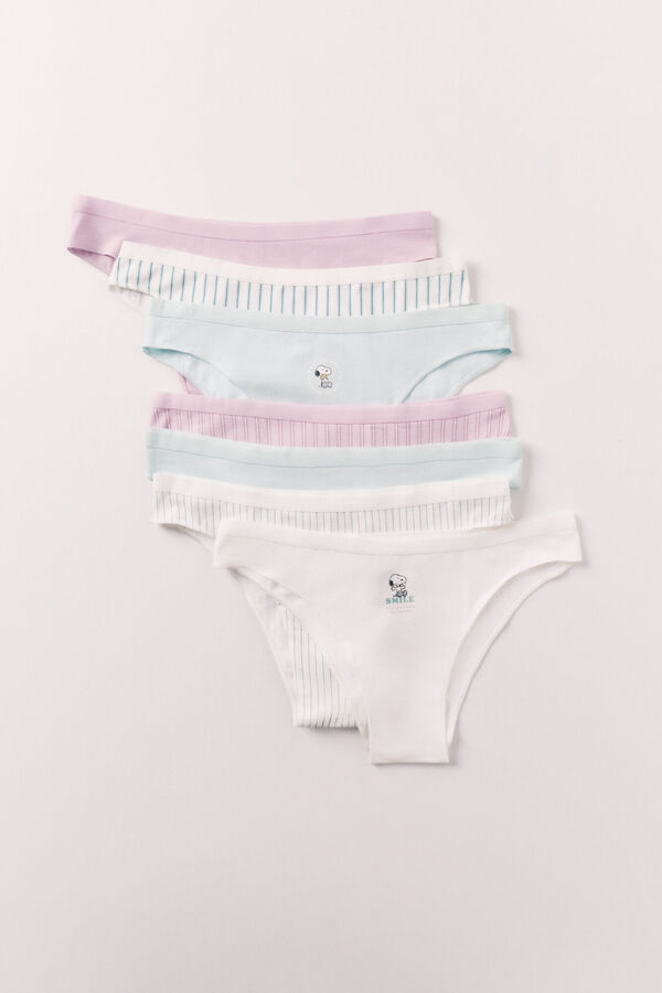 Women'secret Pack 7 bragas brasile&ntilde;as algod&oacute;n estampado Snoopy estampado