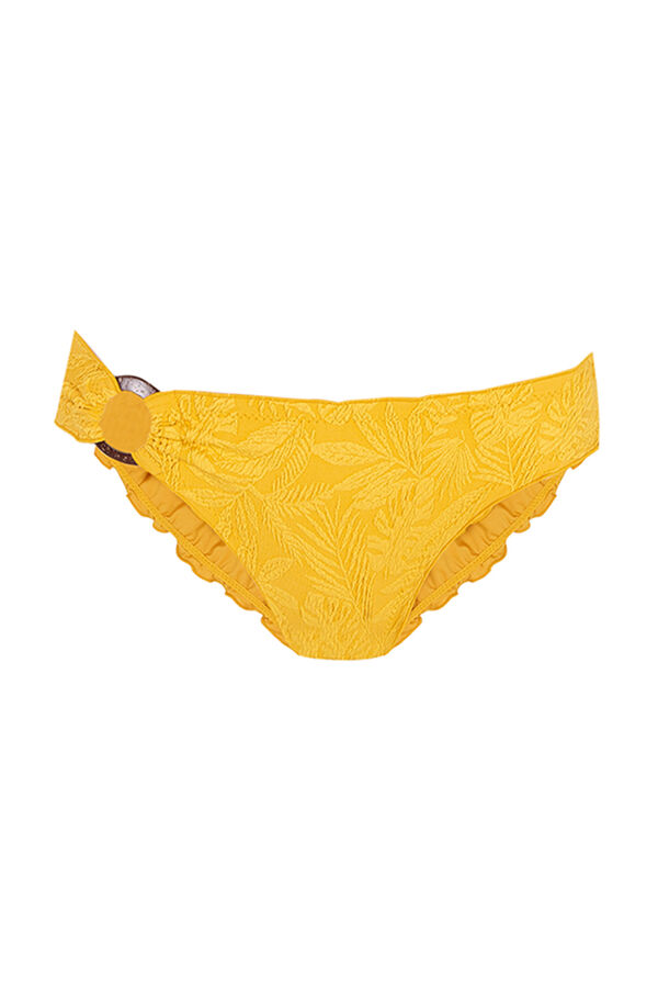Womensecret Culotte bikini jaune anneau sur le côté imprimé