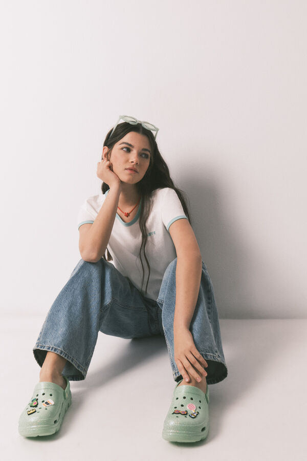 HI&BYE Bright green rubber platform clog green