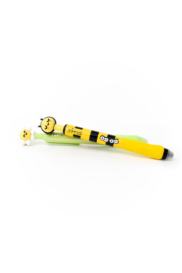 Mr. Wonderful Set of 2 erasable pens Daisy and Bee Bo-Bo Click! printed