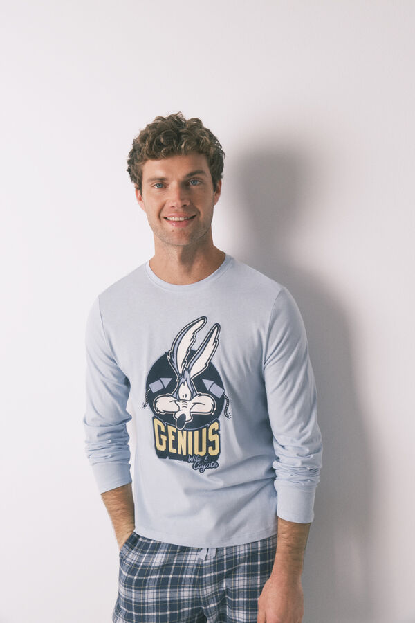 Women'secret 100% cotton long pyjamas Coyote blue  blue