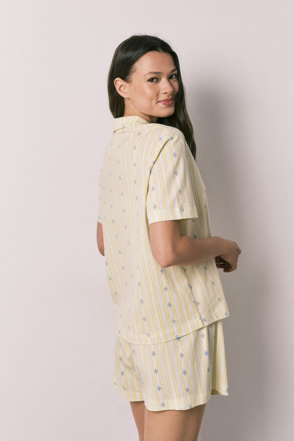Women'secret Yellow cotton classic short pyjamas printed