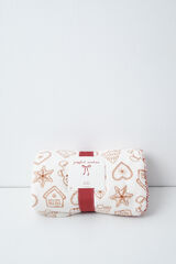 Women'secret Christmas print fleece blanket beige