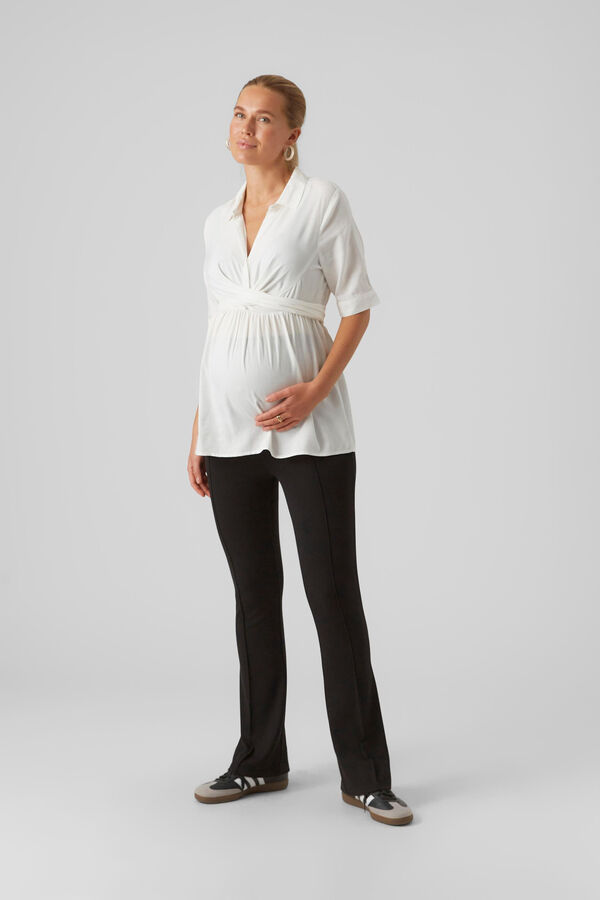 Womensecret 2/4 length-sleeved maternity shirt blanc