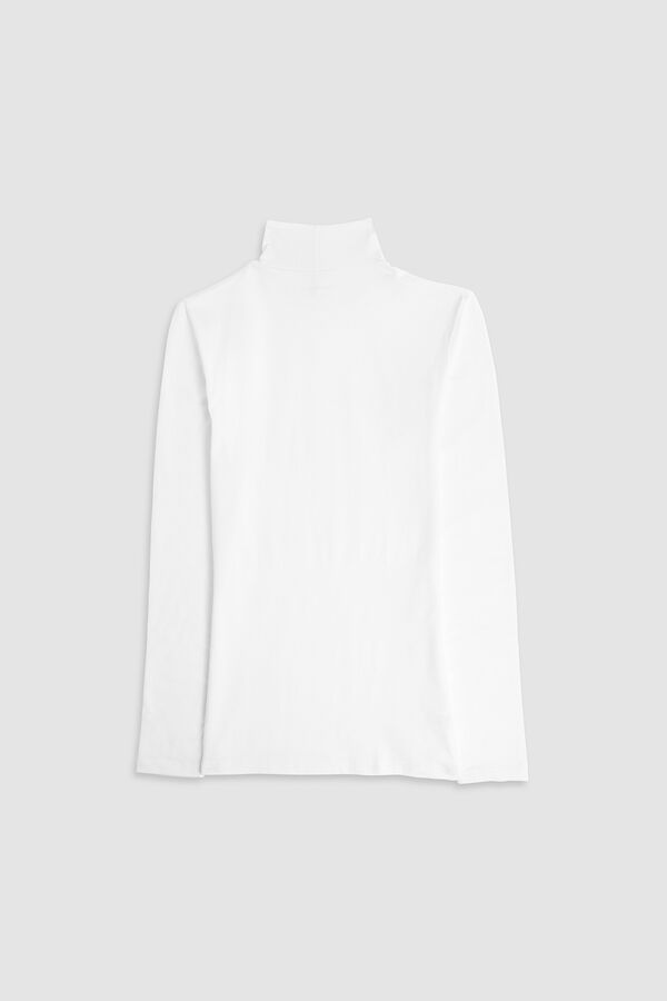 Cotonella Jersey cuello alto manga larga blanco blanco