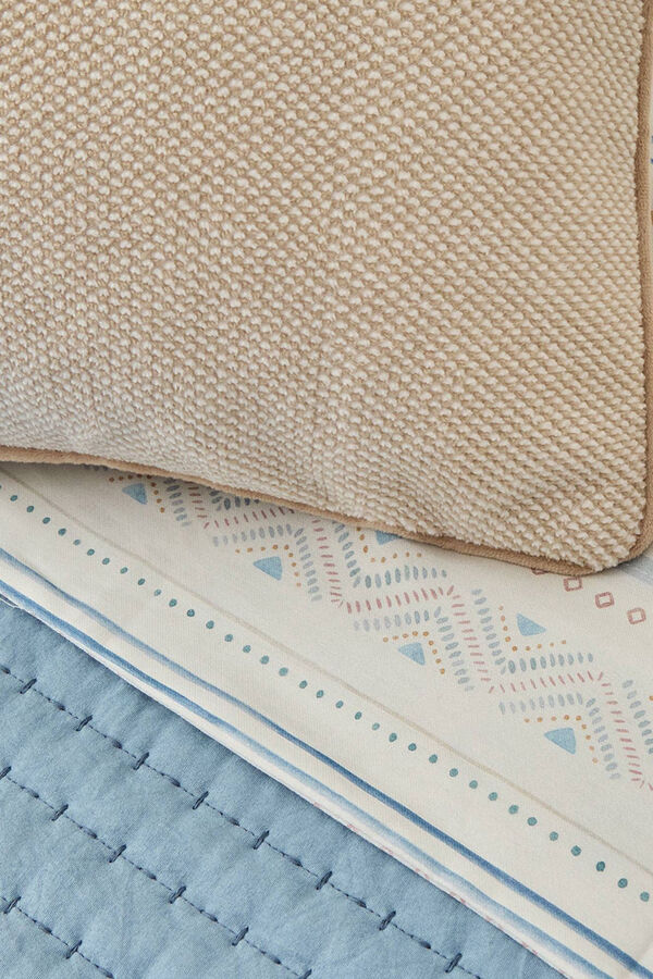 Textura Bedrucktes Satin-Bettlaken Blau