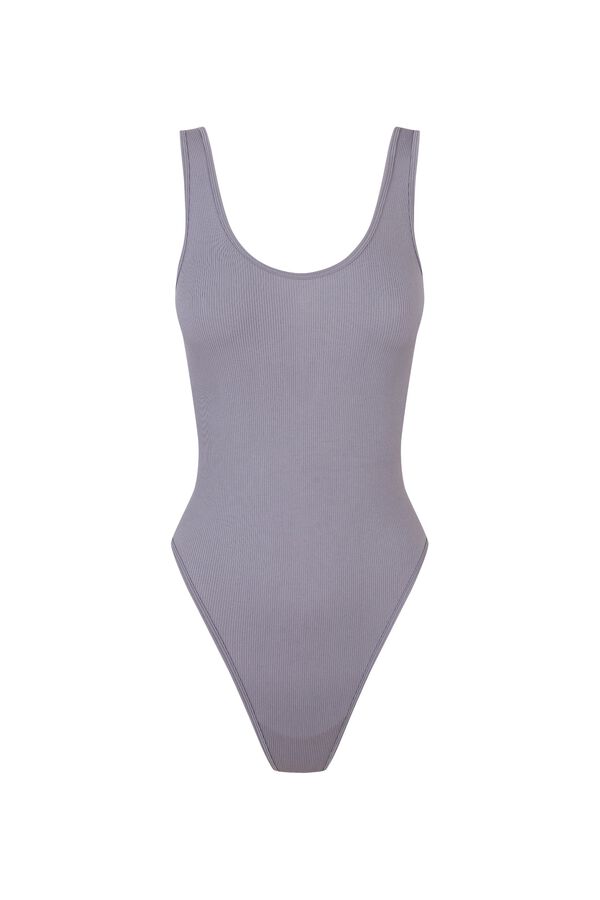 HI&BYE Light blue seamless ribbed body blue