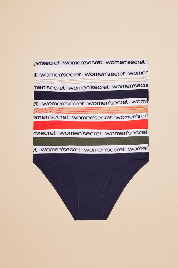 Womensecret 7er-Pack Slips Baumwolle Logo mit Print