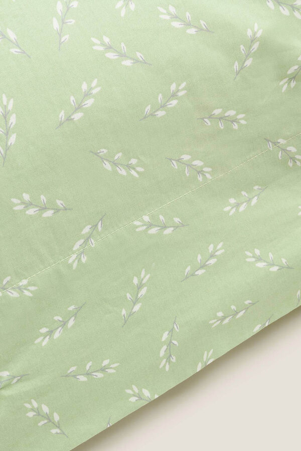 Womensecret Leaf print cotton pillowcase Kaki
