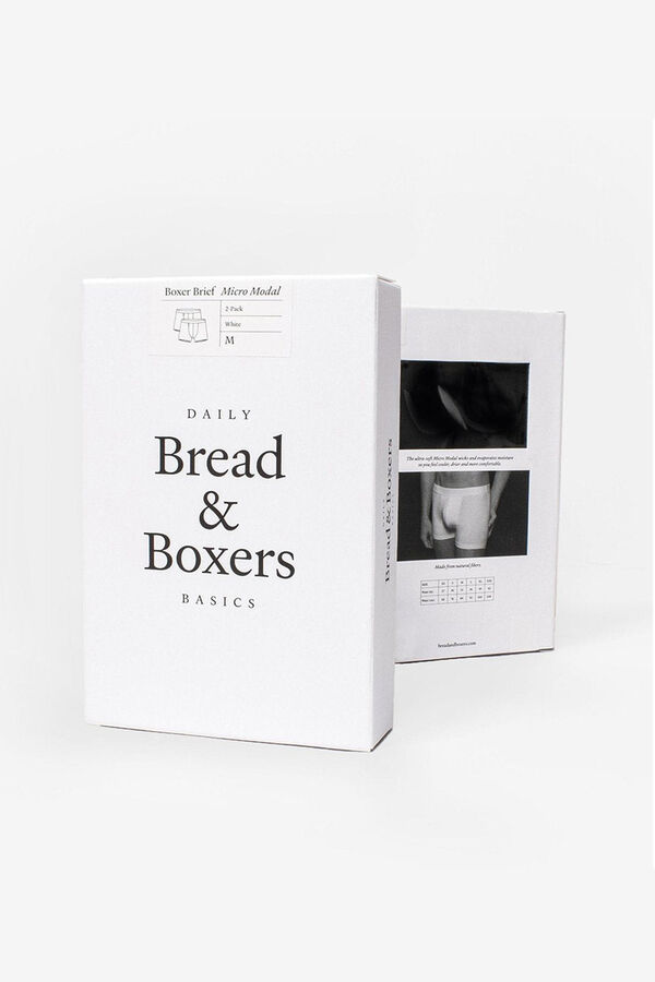Bread & Boxers Pack of 2 white eco elastic modal boxers blanc