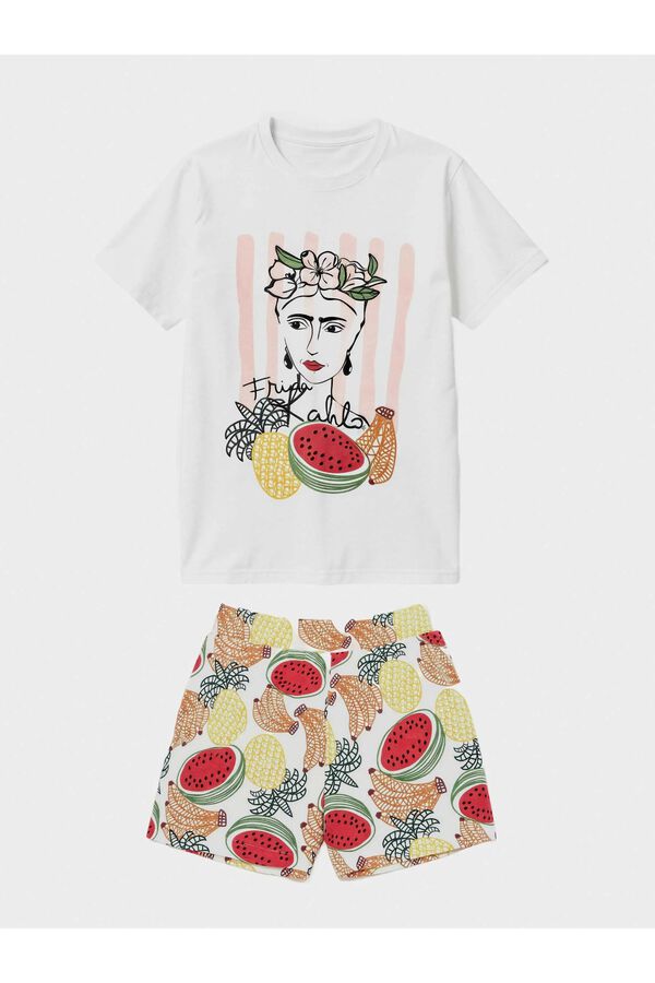 Gisela Pijama estampado colecci&oacute;n Frida blanco
