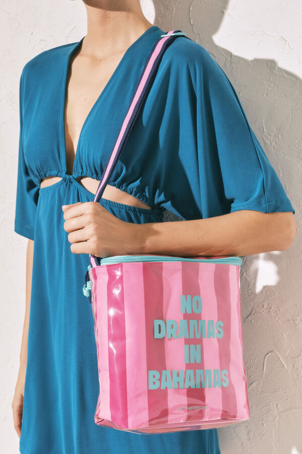 Women'secret Pink striped cooler bag pink