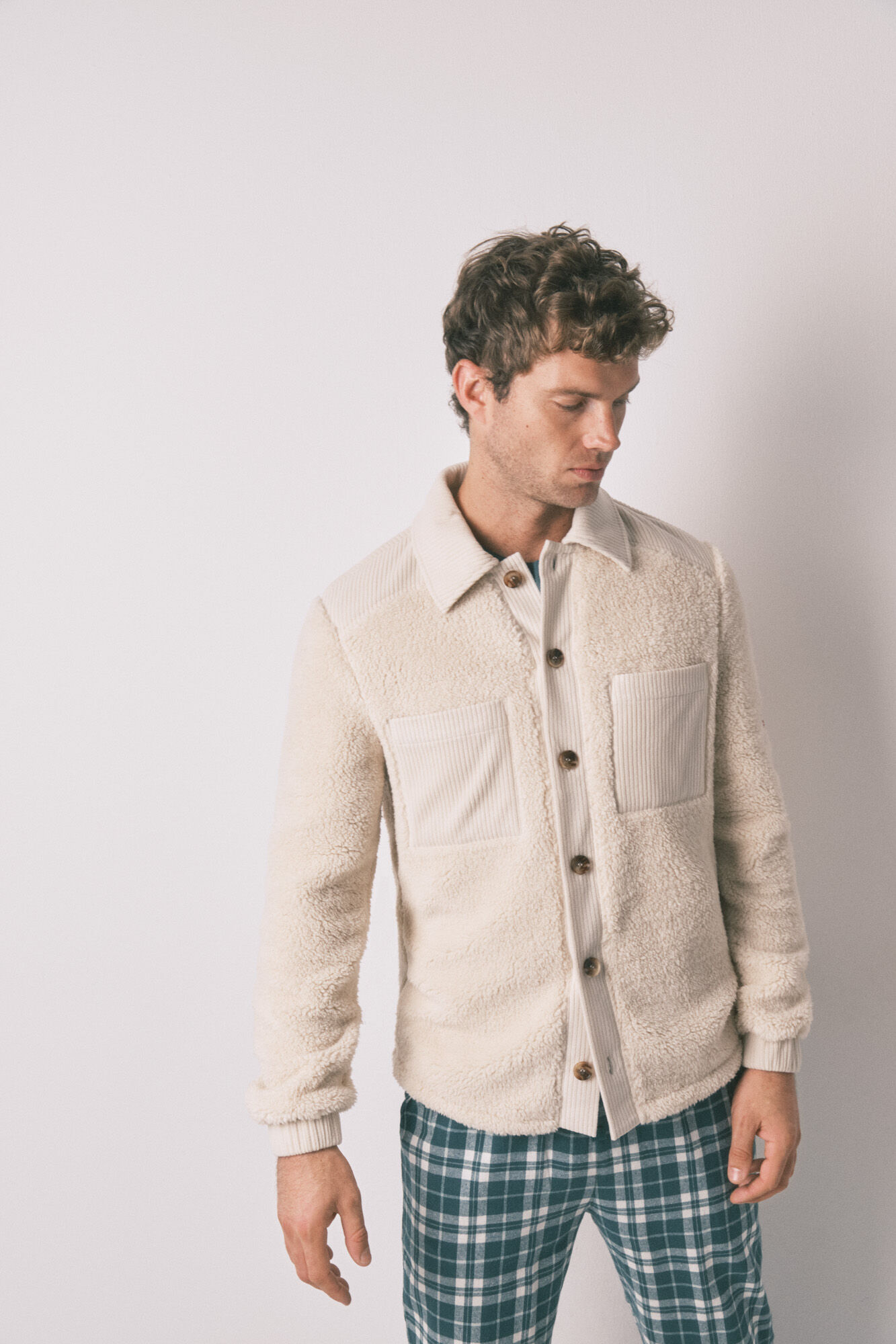 Women'secret Robe de chambre moyen en peau de mouton beige 