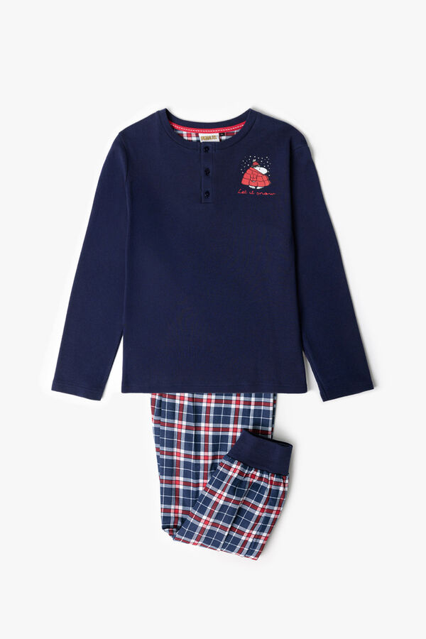 Admas Tween Boy Snow Pyjamas A blue