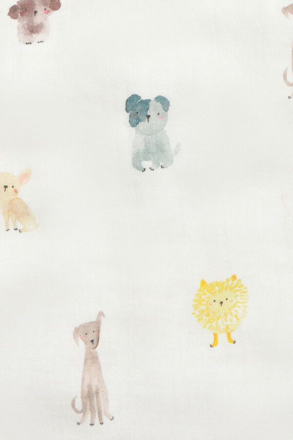 Textura Wickelauflage aus Baumwolle mit Gesichtern Weiß