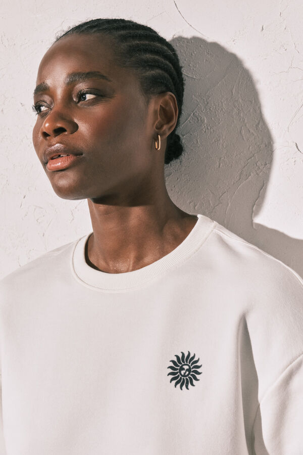 Women'secret T-shirt imprim&eacute; "Club del Mar" en molleton blanc beige