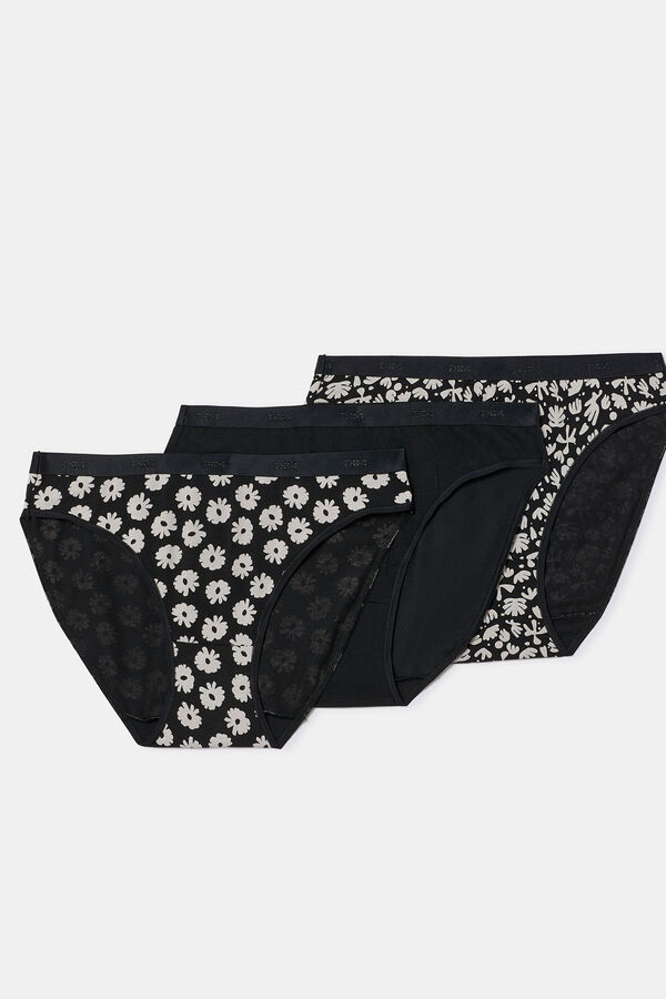 DIM Pack 3 bragas cl&aacute;sicas negro