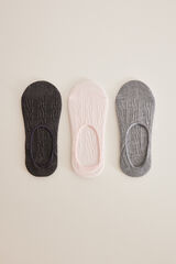 Womensecret Pakovanje od 3 para nevidljivih pamučnih čarapa sa teksturom Print