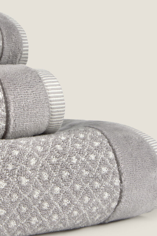 Textura Toalha de algod&atilde;o turco em jacquard cinzento