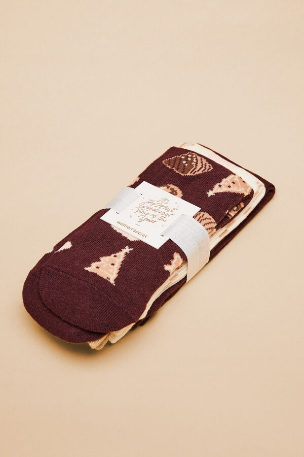 Women'secret 3 p&aacute;r Manolo Bakes pamutzokni, csomagban r&aacute;vasalt mint&aacute;s