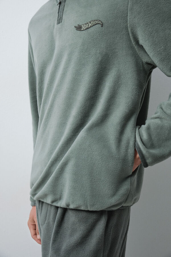 Women'secret Men's fleece long pyjamas green