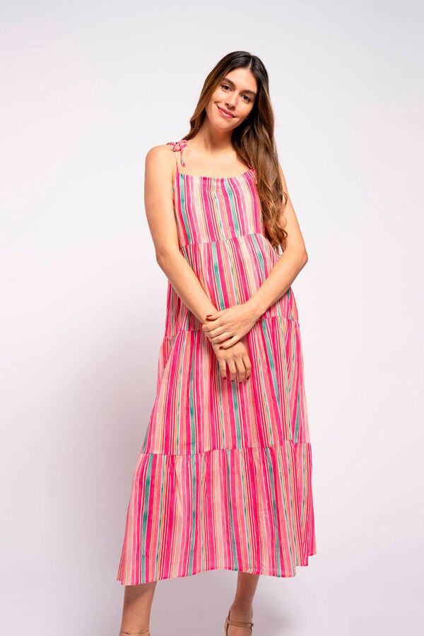 Womensecret Long striped maternity dress imprimé